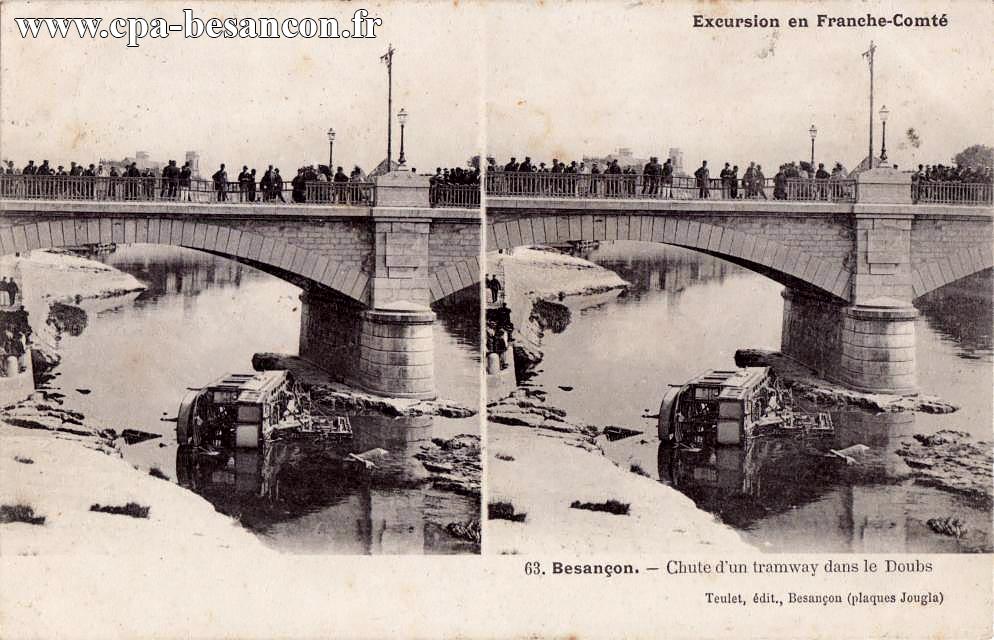 Excursion en Franche-Comté - 63. Besançon. - Chute d'un tramway dans le Doubs